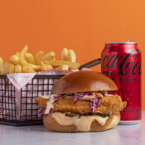 Crunchy Chicken Burger Meal - $19.95